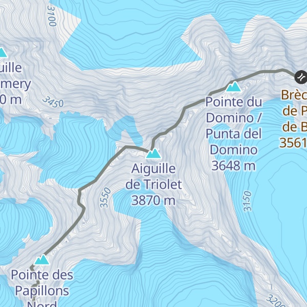 Map of Aiguille de Triolet
