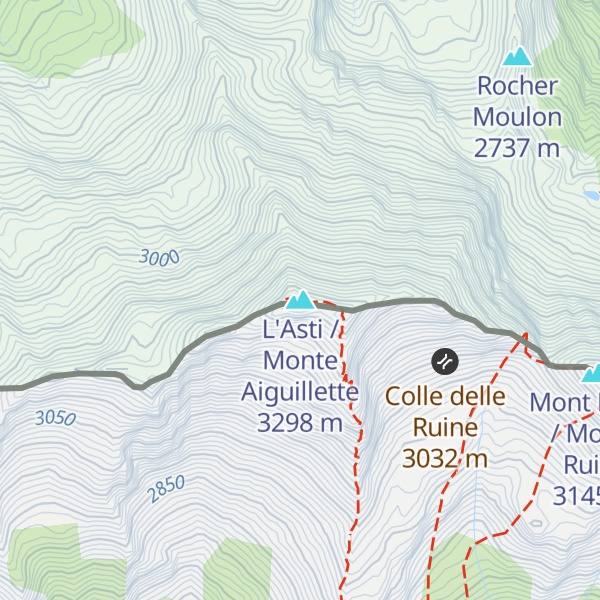 Map of L'Asti / Monte Aiguillette