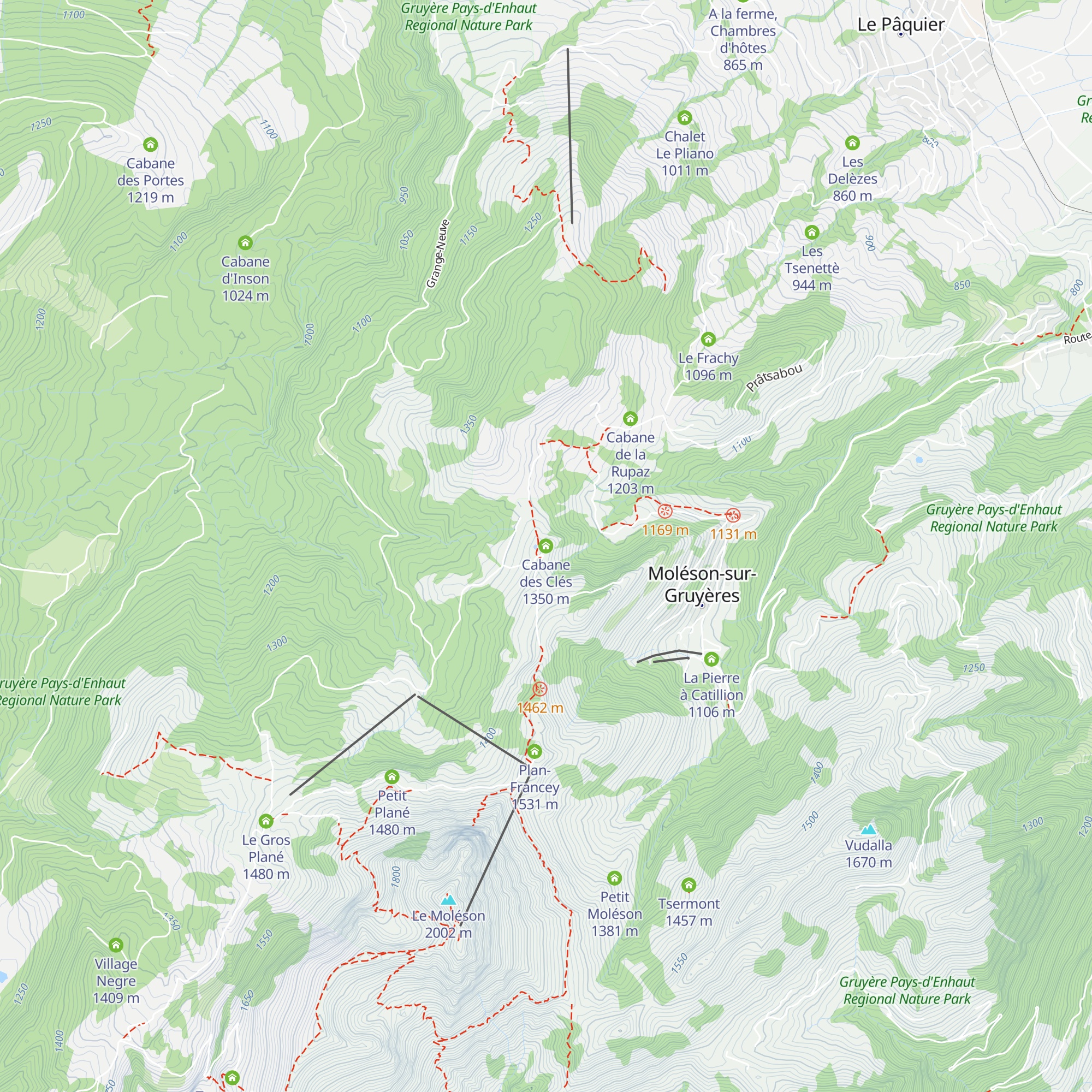 Cabane des Clés map