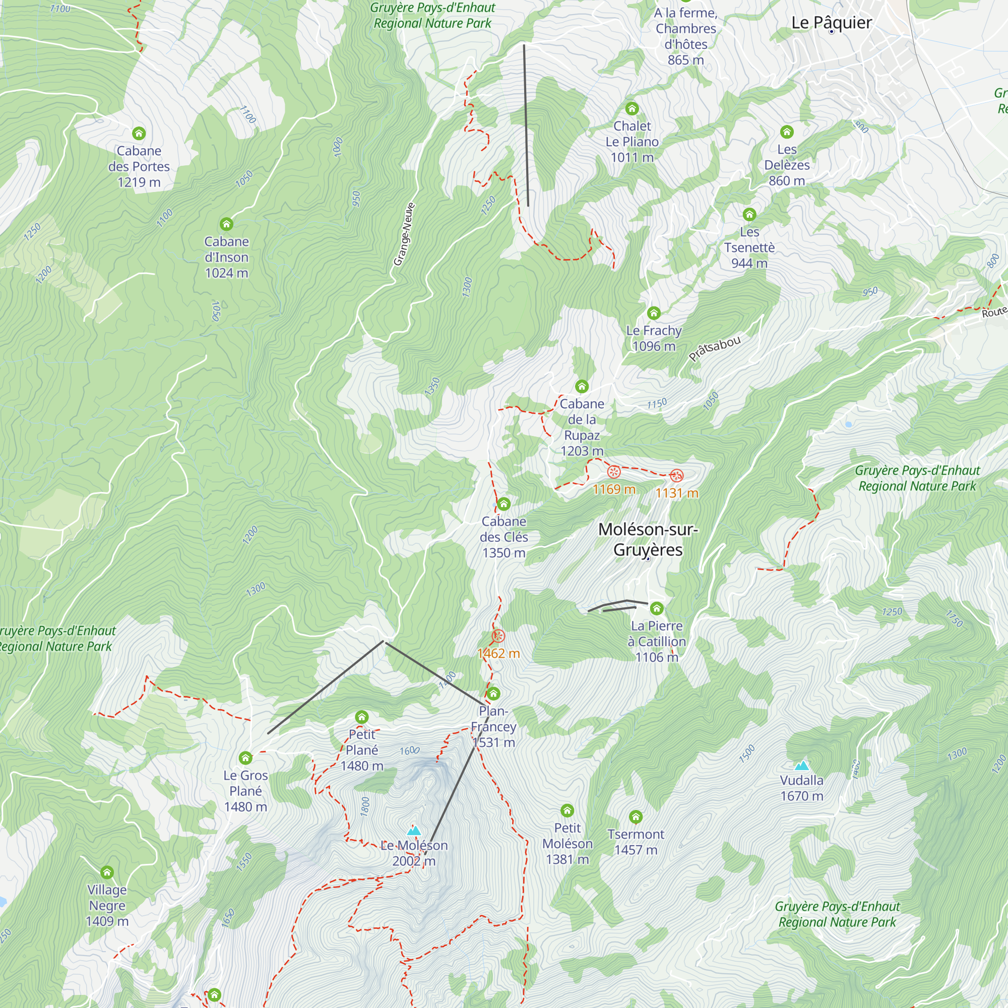 Cabane des Clés map