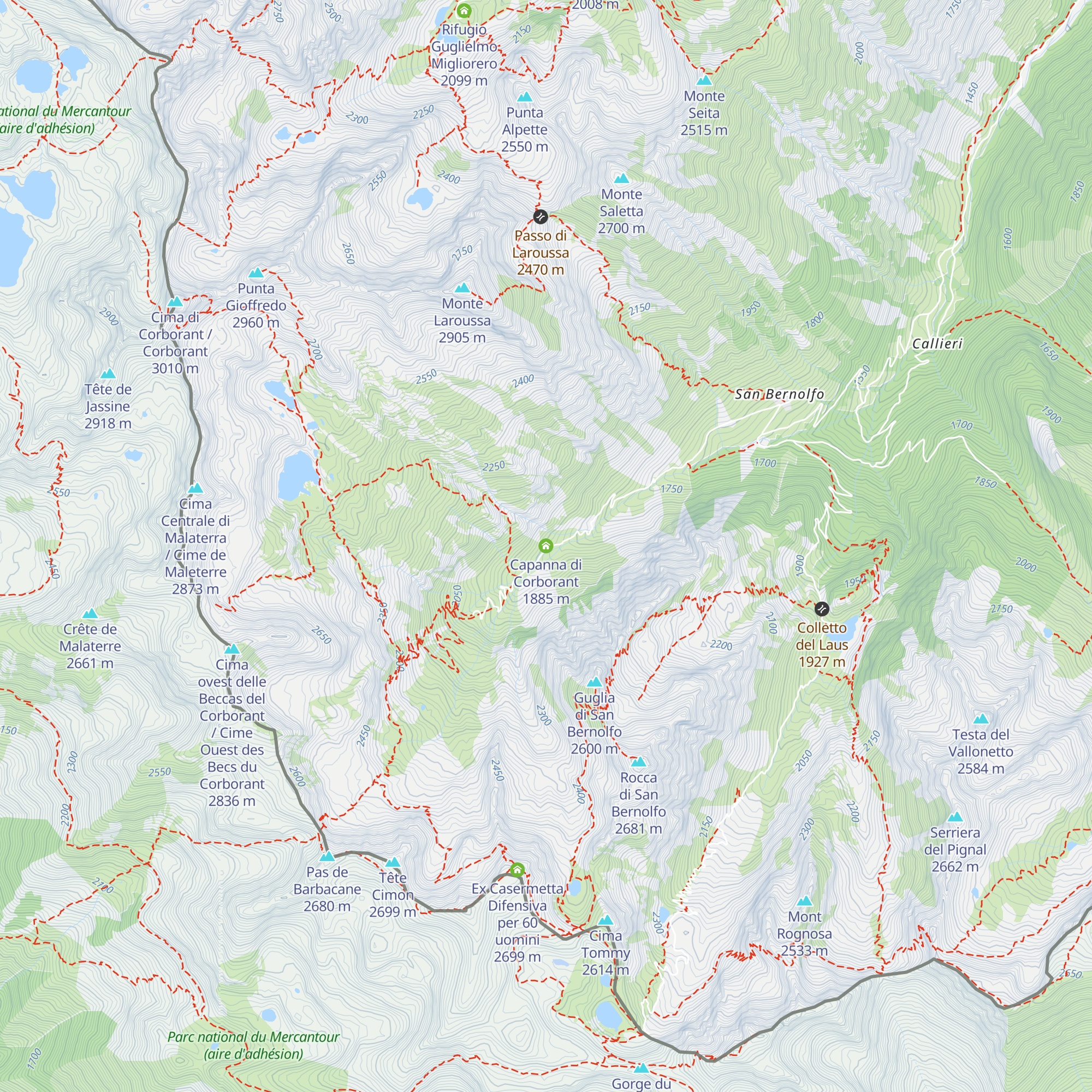 Capanna di Corborant map
