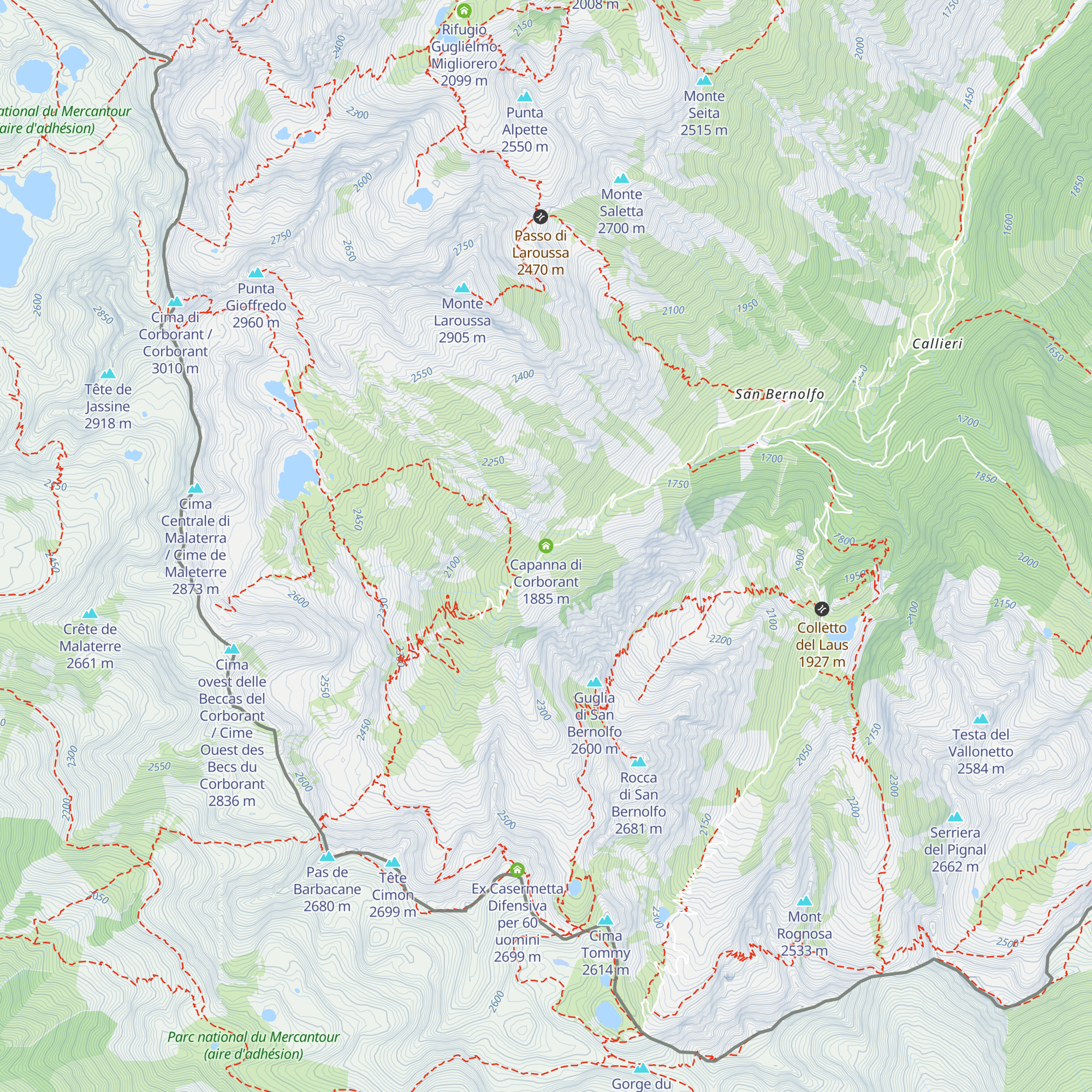 Capanna di Corborant map