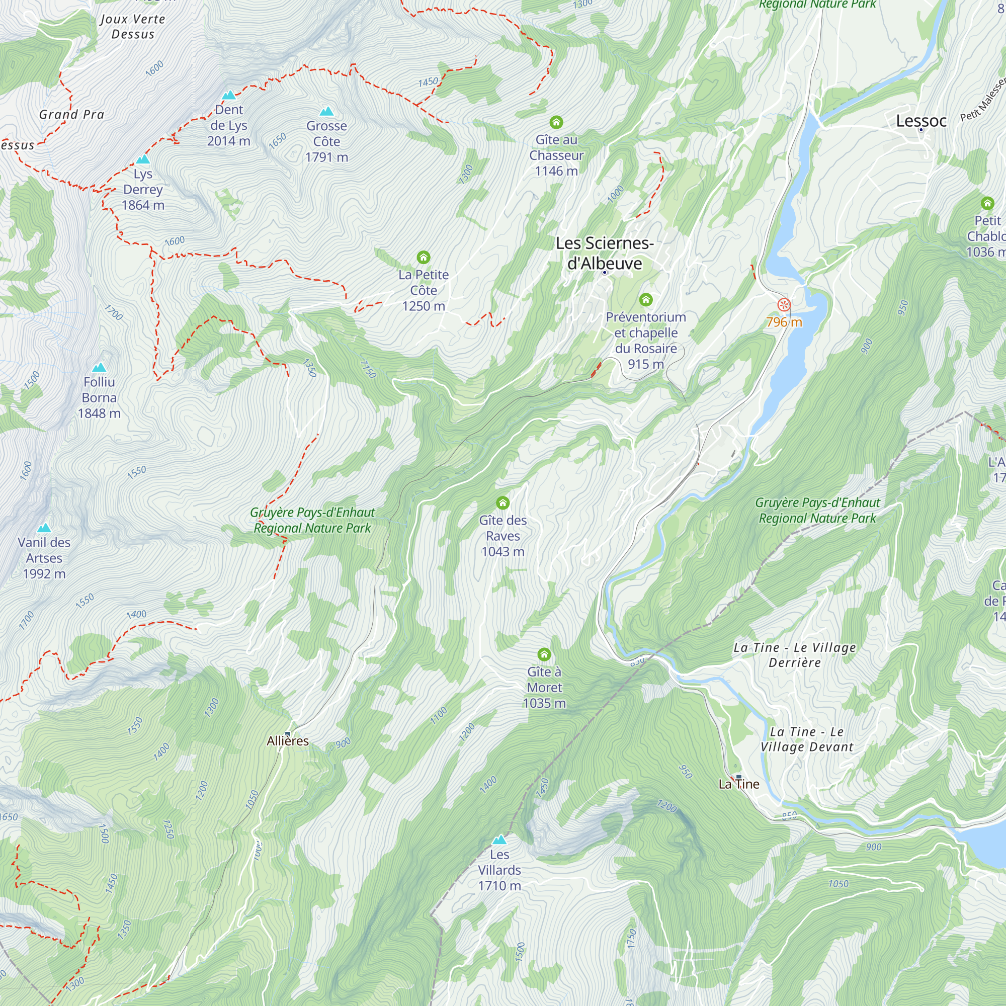 Gîte des Raves map