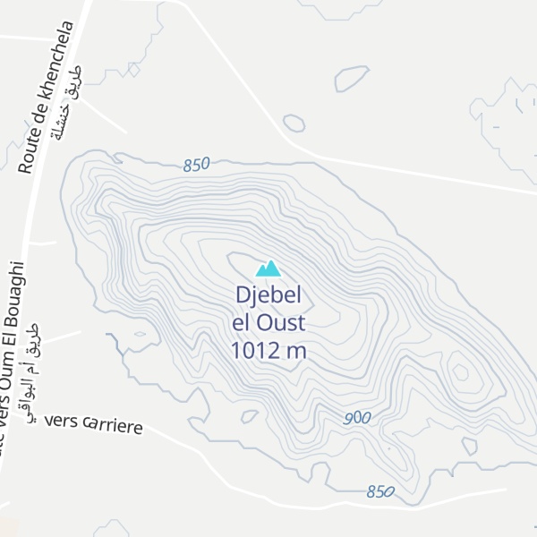 Map of Djebel el Oust