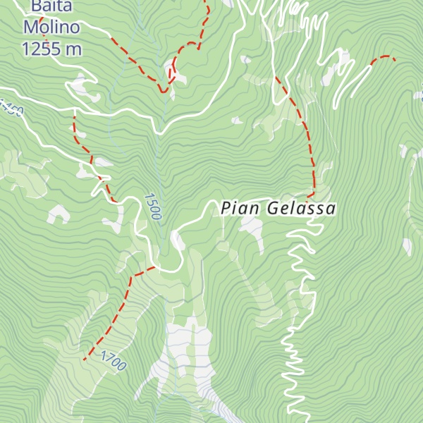 Map of ex Cabinovia Pian Gelassa-Punta Faliera