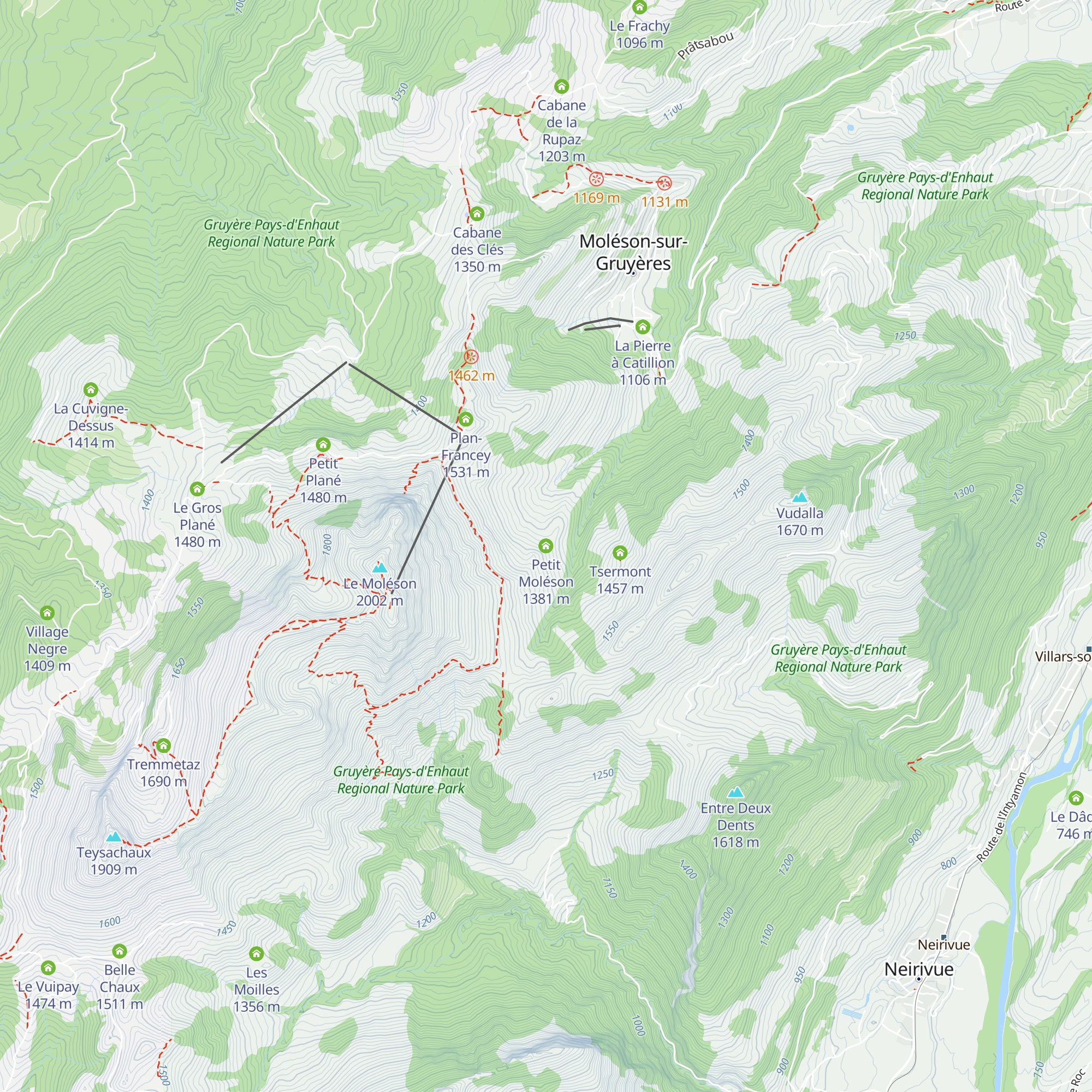 Petit Moléson map