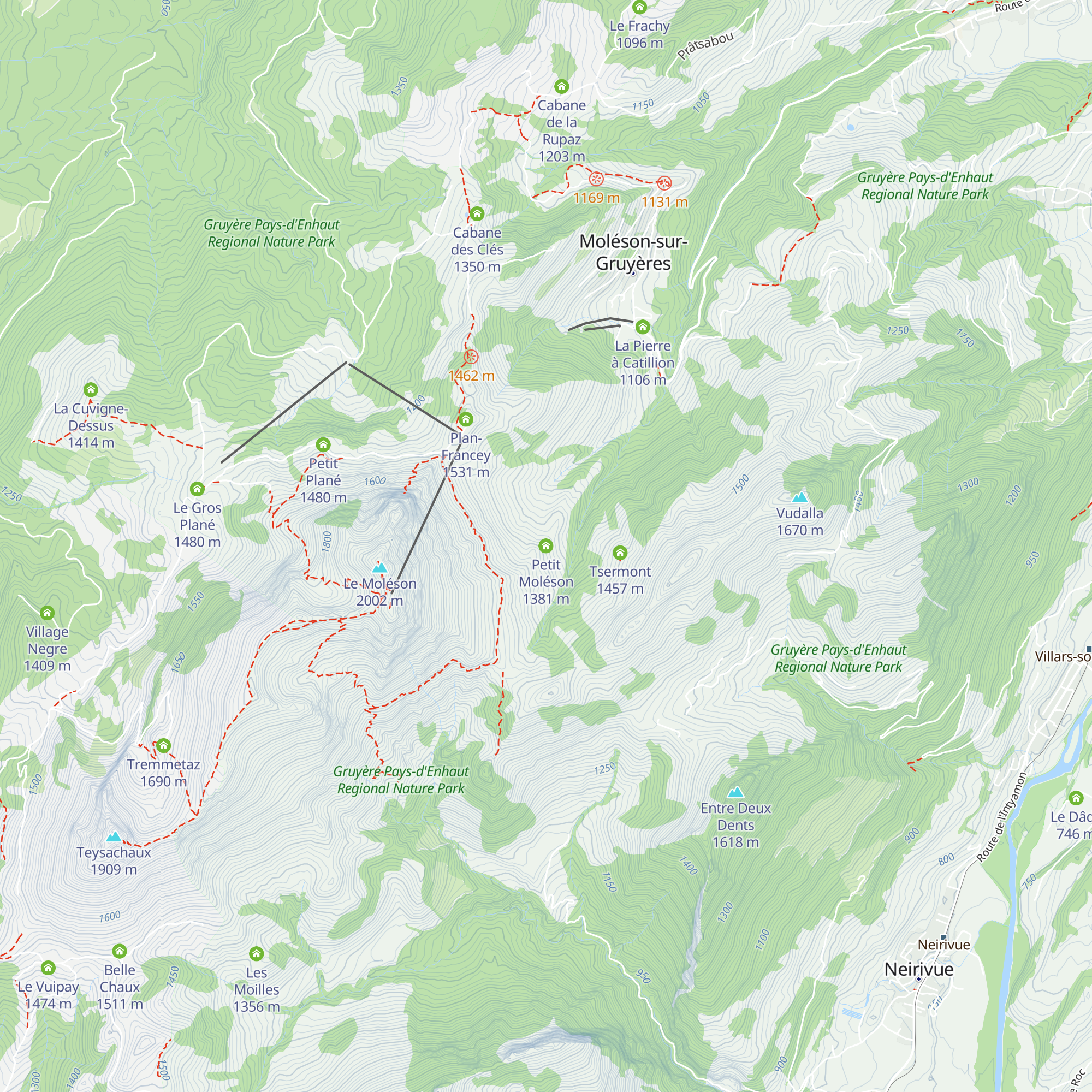 Petit Moléson map