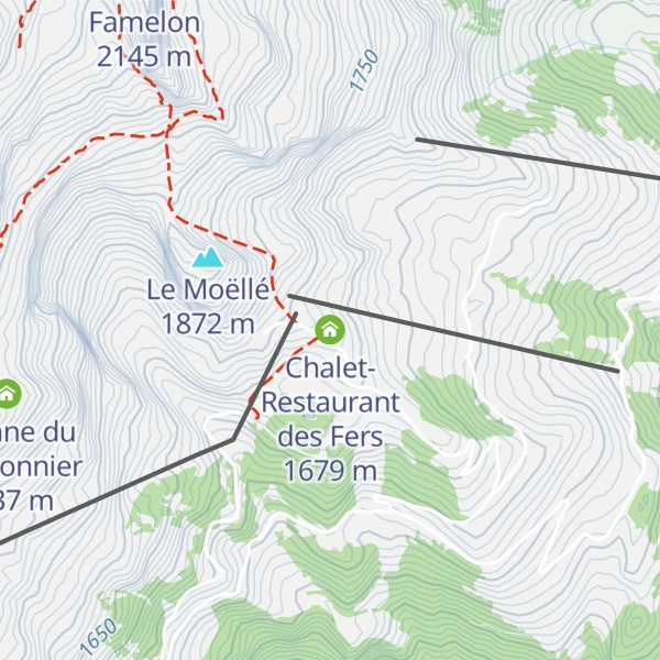 Map of Chalet-Restaurant des Fers