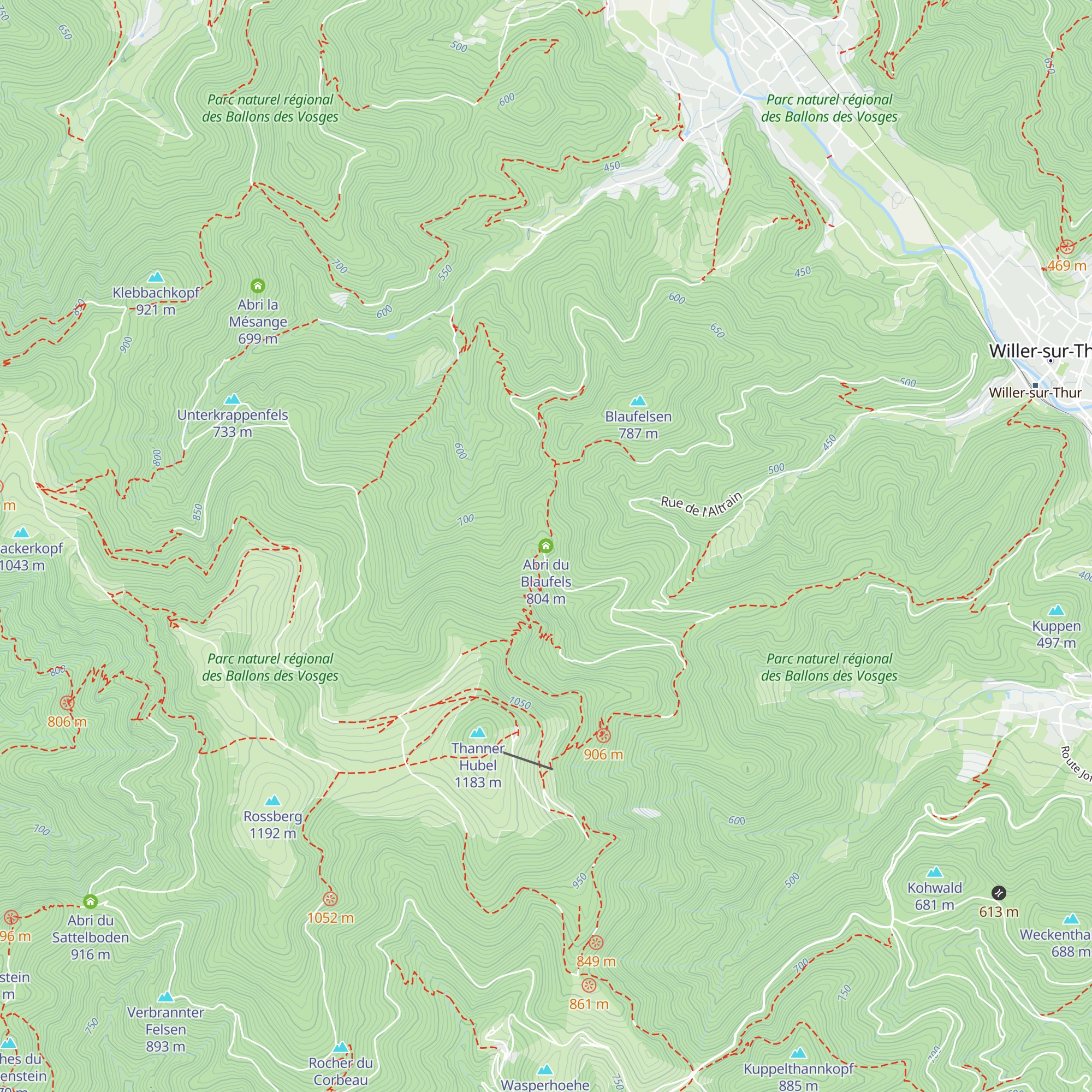 Abri du Blaufels map