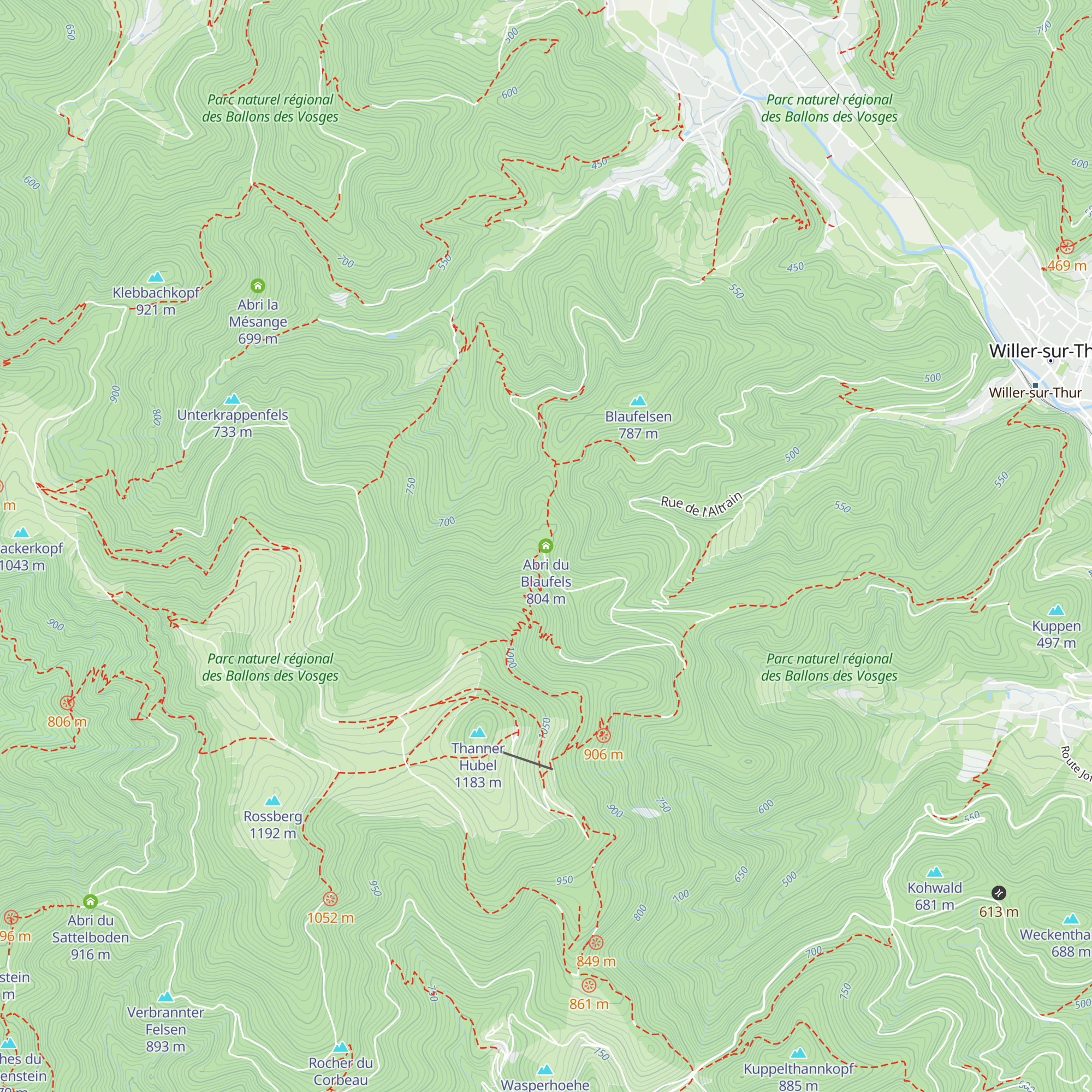 Abri du Blaufels map