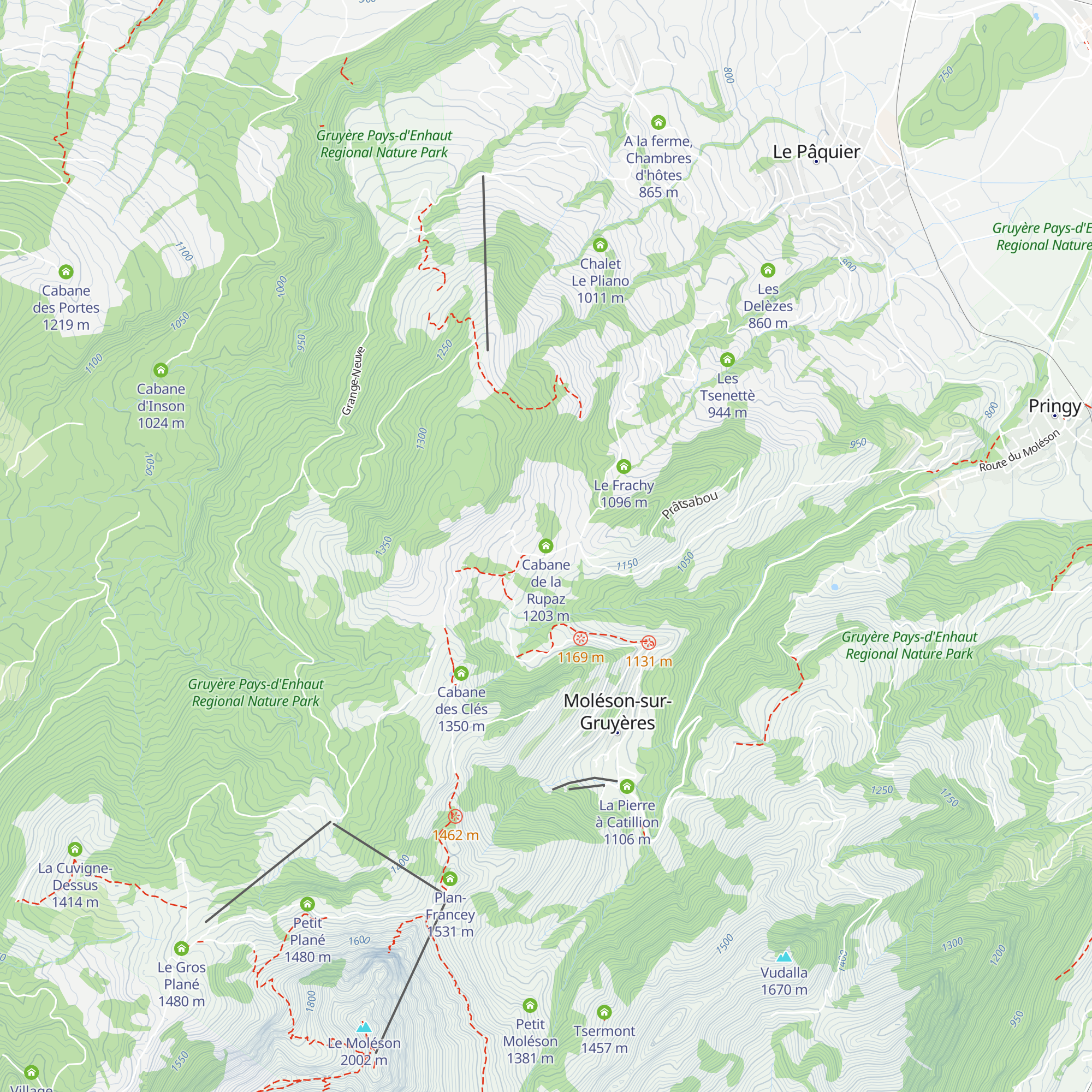 Cabane de la Rupaz map