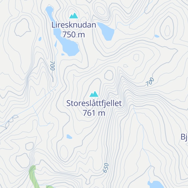Map of Storeslåttfjellet