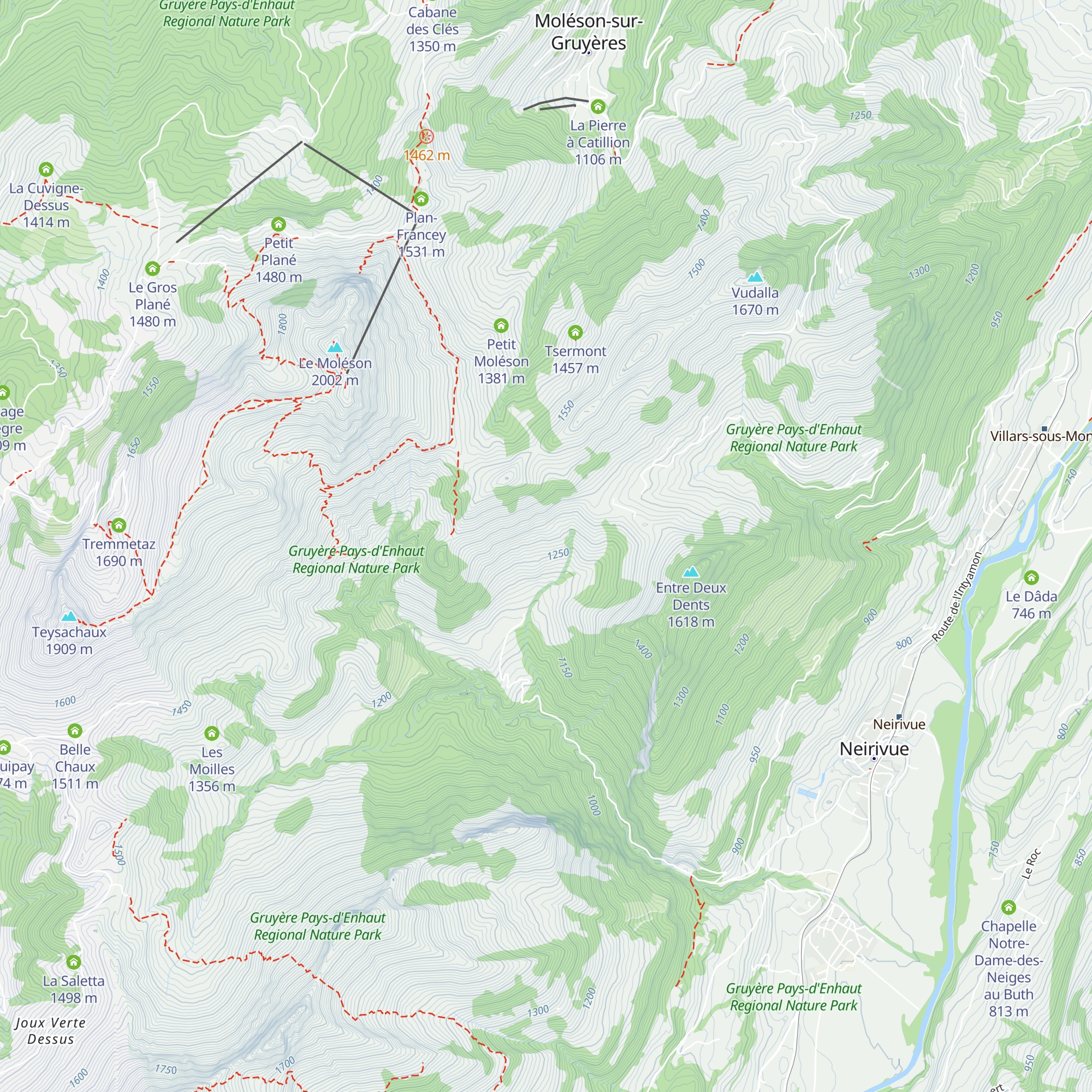 Les Traverses map