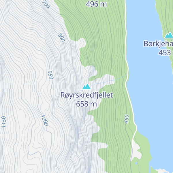 Map of Røyrskredfjellet
