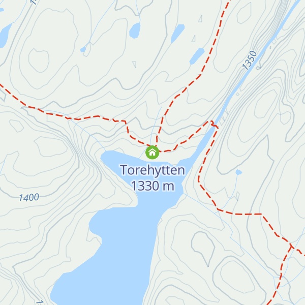 Map of Torehytten