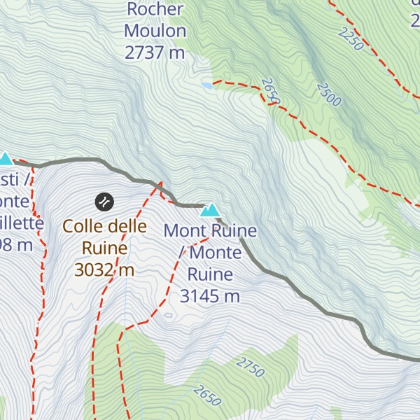 Map of Mont Ruine / Monte Ruine