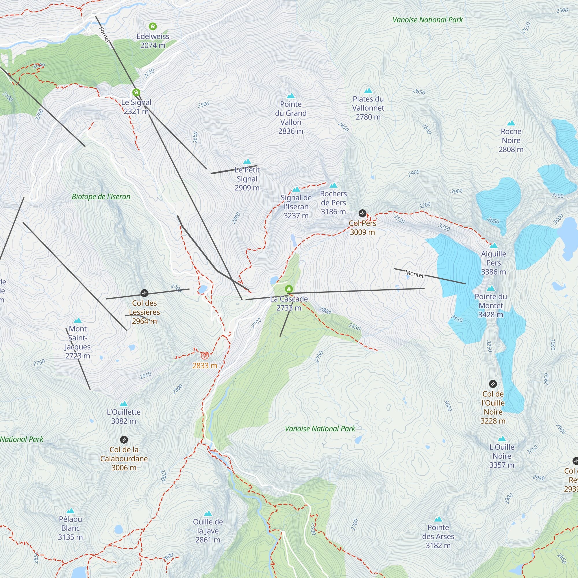 La Cascade map
