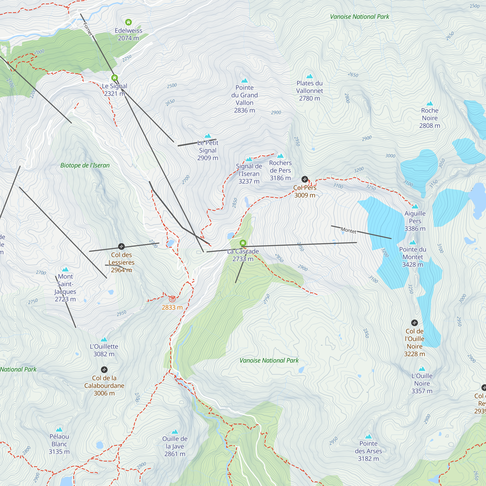 La Cascade map