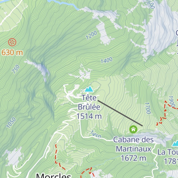 Map of Tête Brûlée