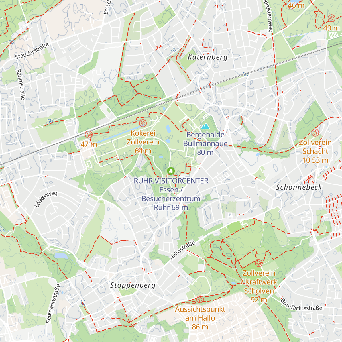 RUHR.VISITORCENTER Essen / Besucherzentrum Ruhr map