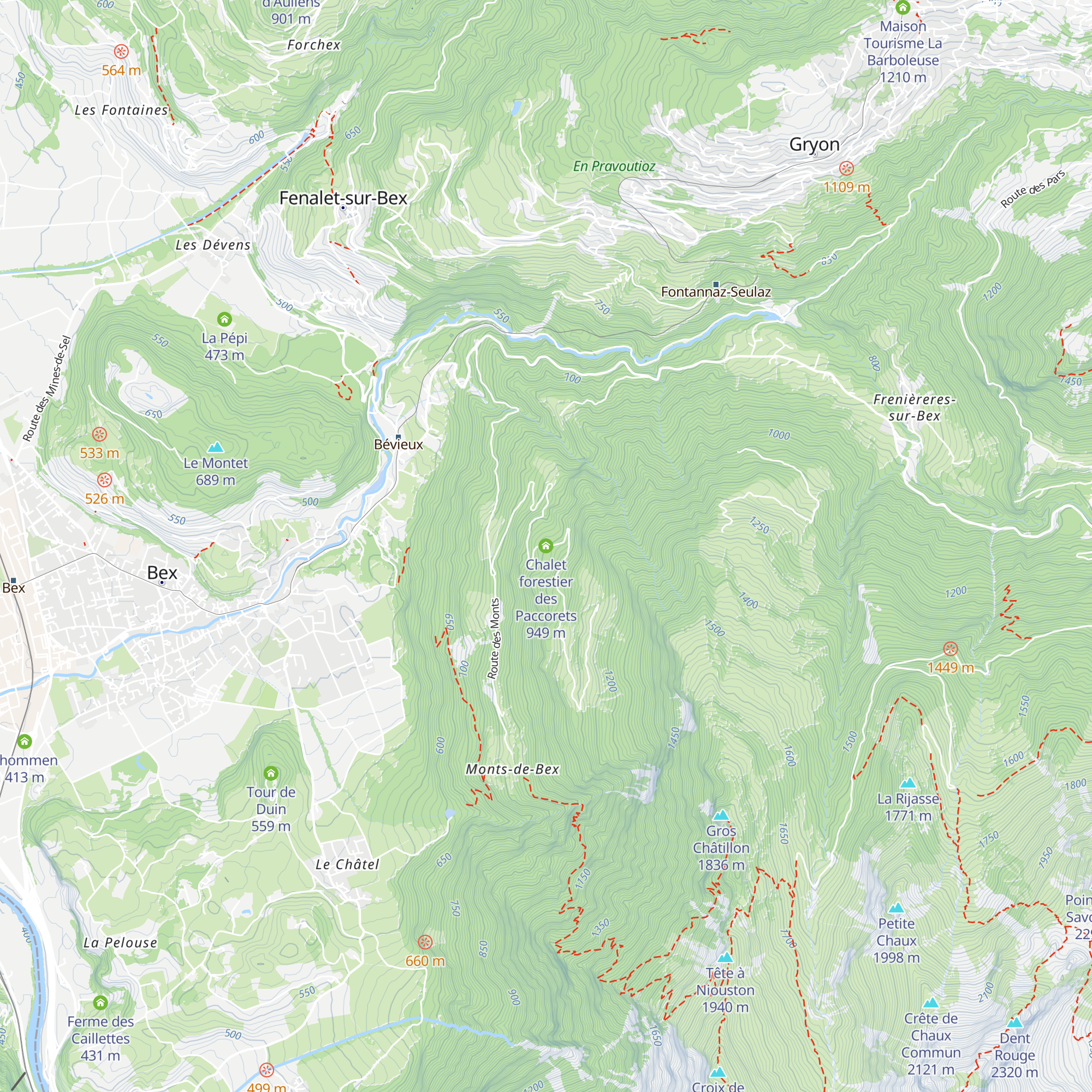 Chalet forestier des Paccorets map