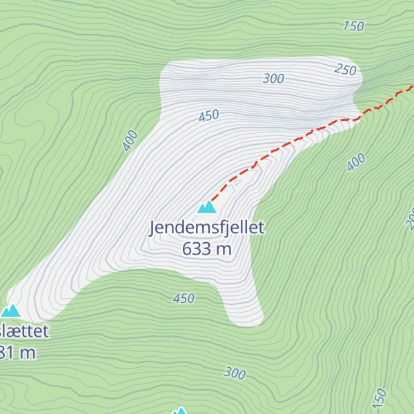 Map of Jendemsfjellet