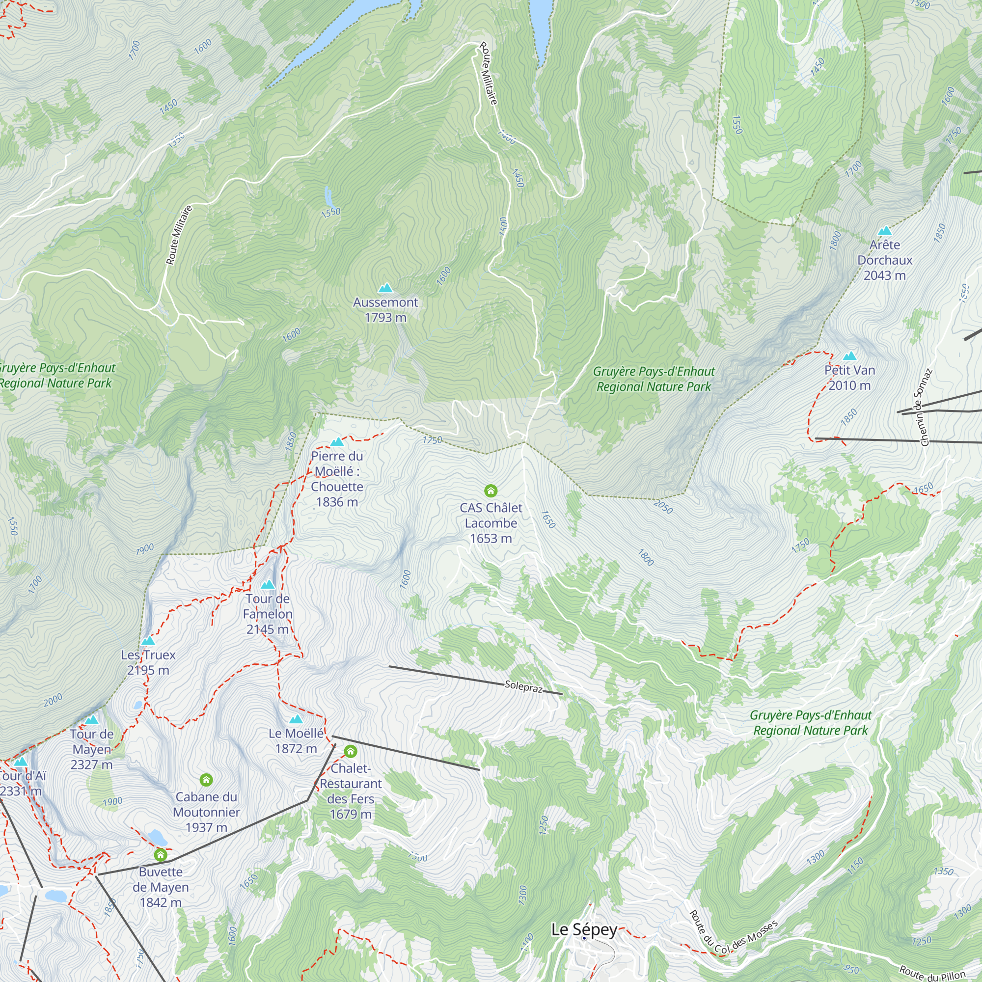 CAS Châlet Lacombe map