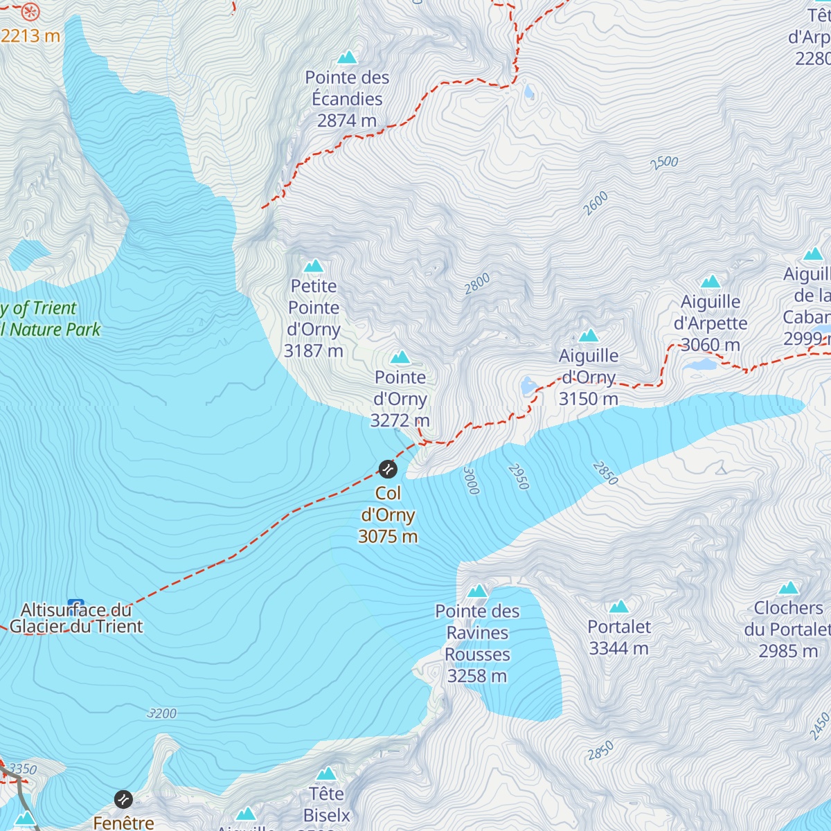 Cabane du Trient map