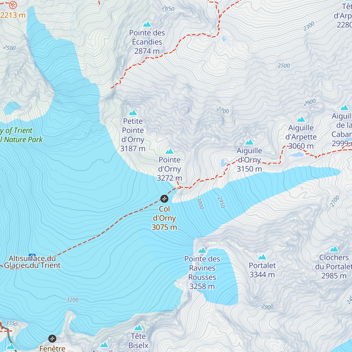 Cabane du Trient map
