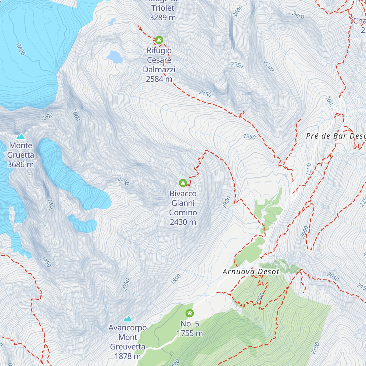Bivacco Gianni Comino map