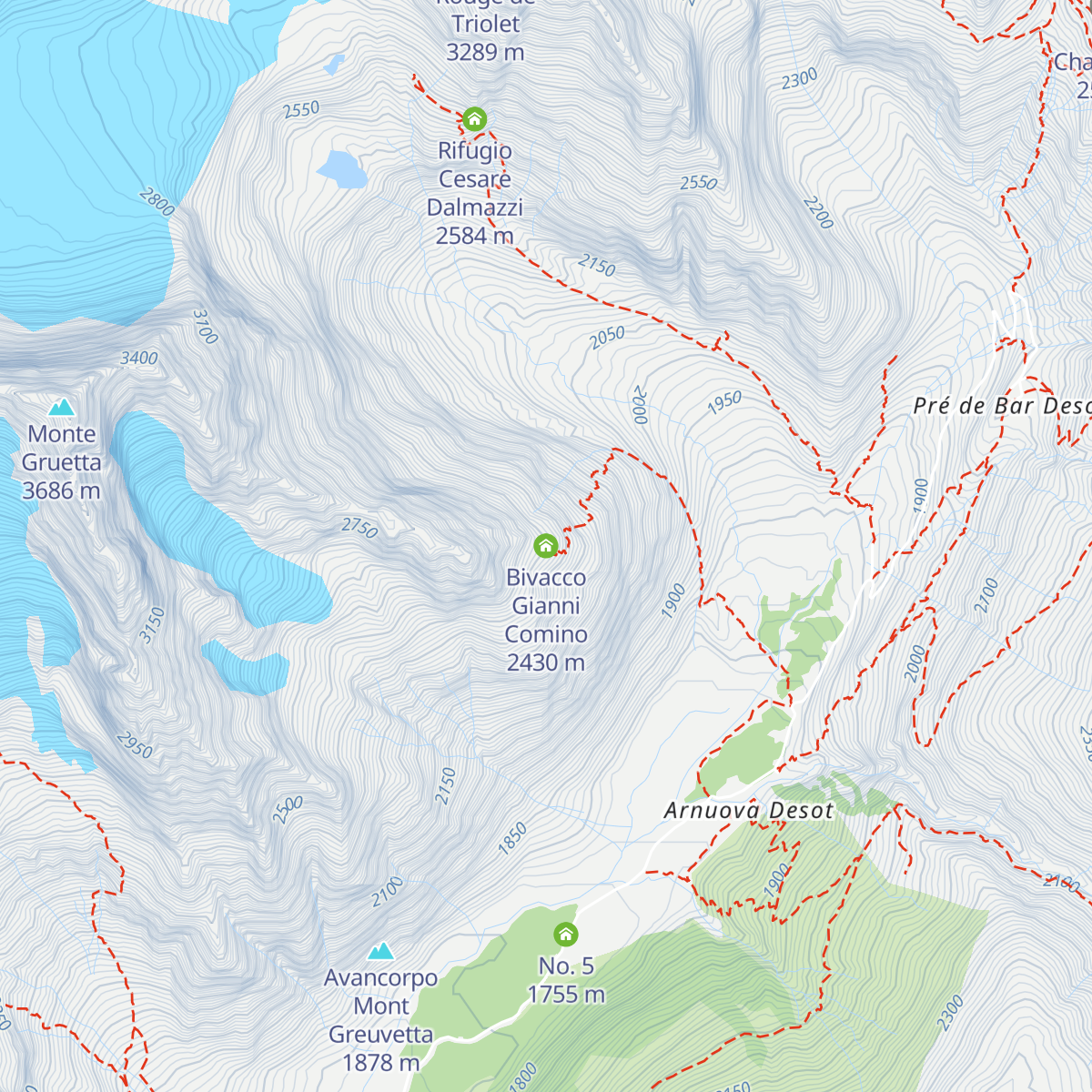 Bivacco Gianni Comino map