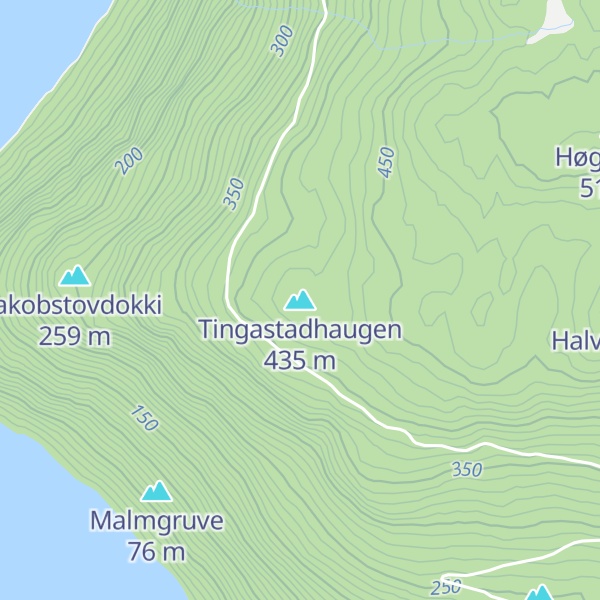 Map of Tingastadhaugen