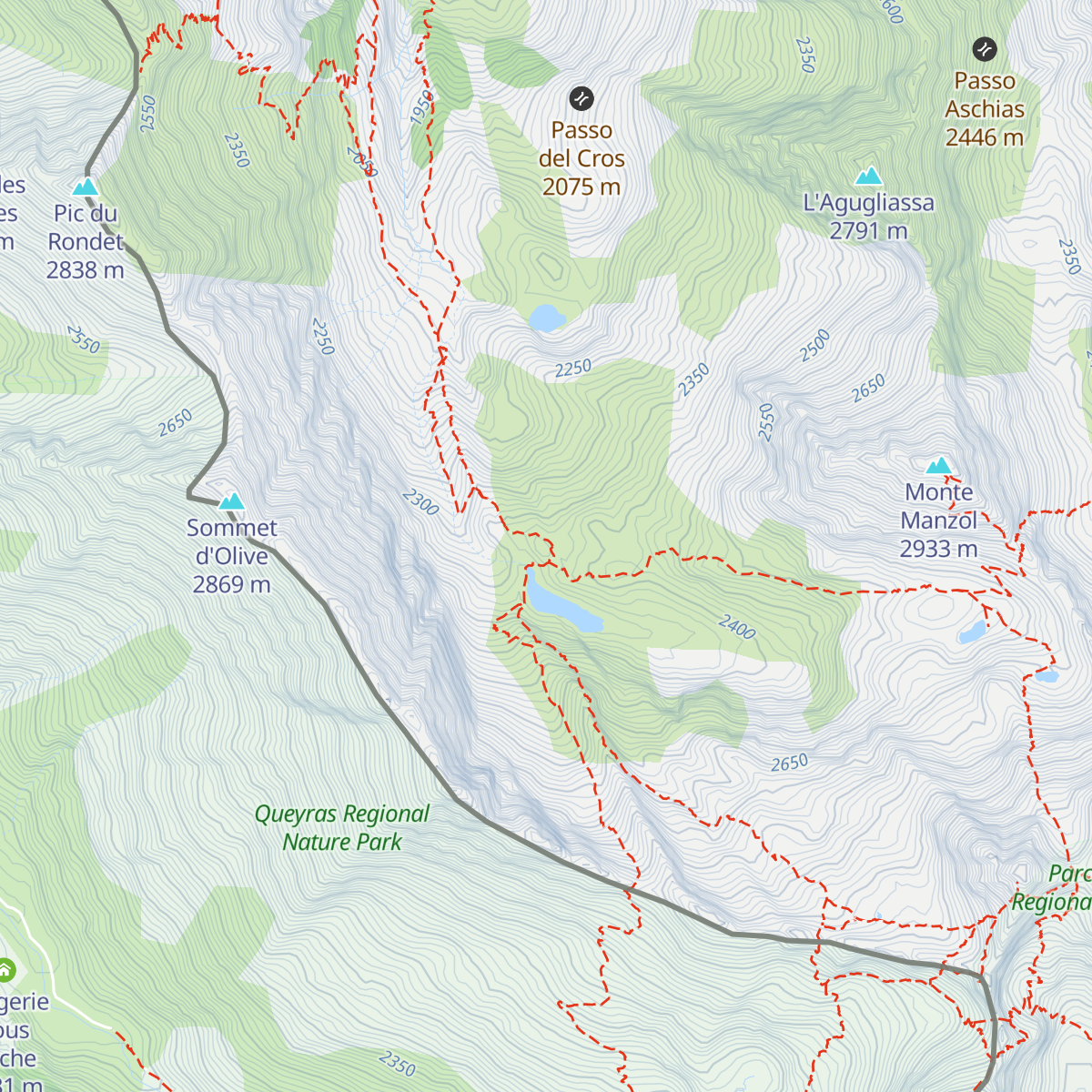 Rifugio Battaglione Alpini Monte Granero map