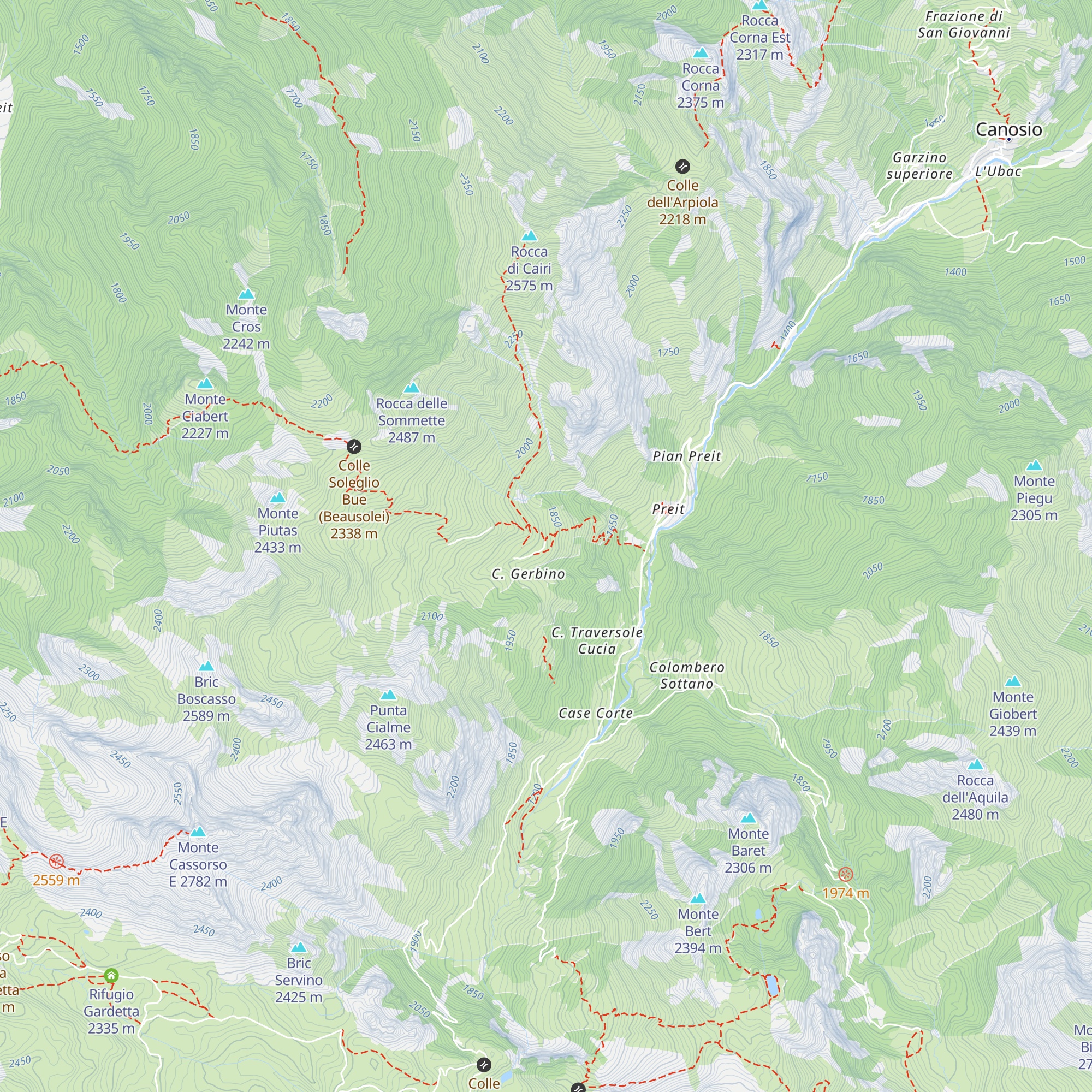 Soleglio Bue map