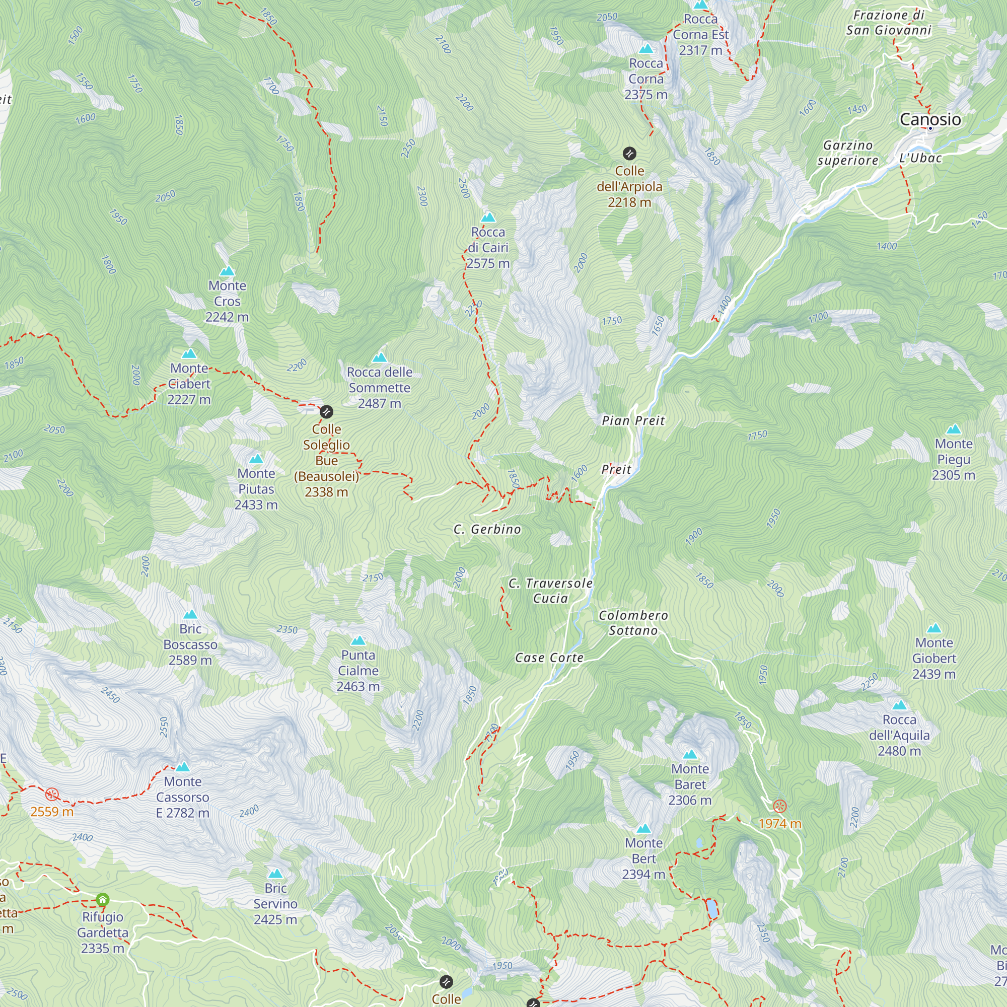Soleglio Bue map