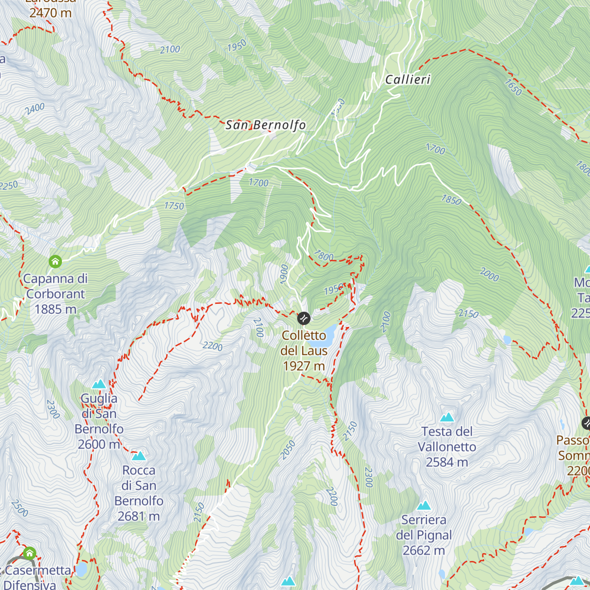 Rifugio De Alexandris - Foches al Laus map