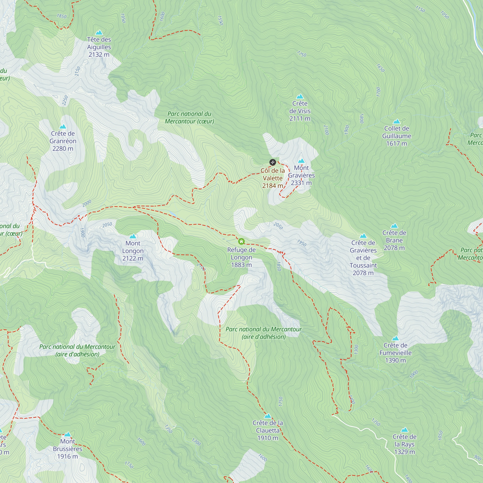 Refuge de Longon map