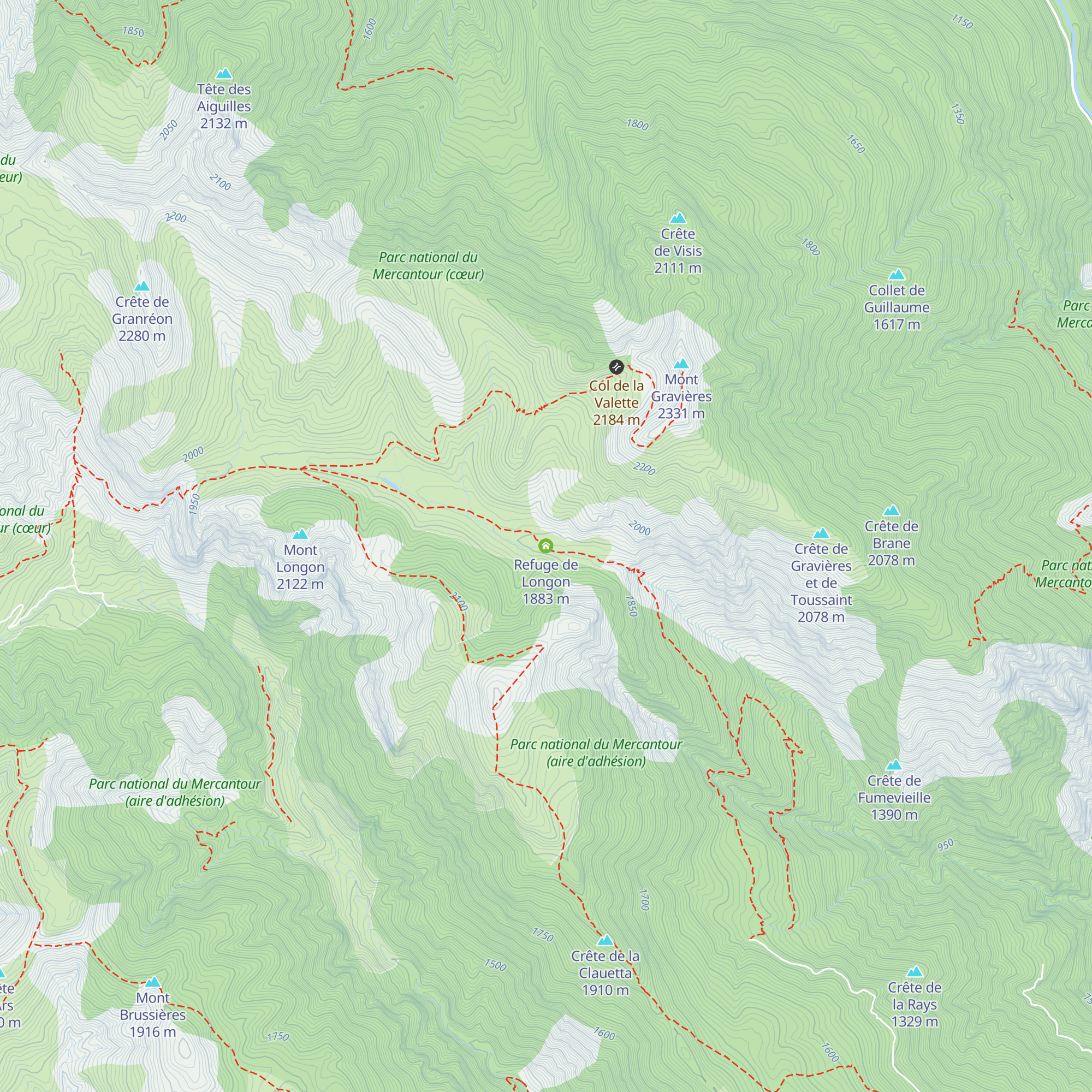 Refuge de Longon map