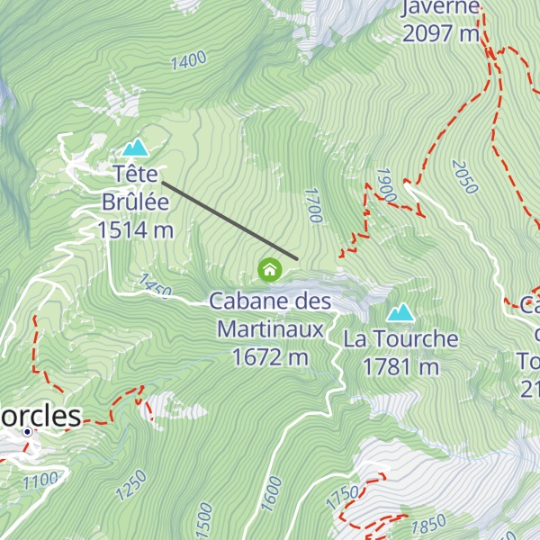 Map of Cabane des Martinaux