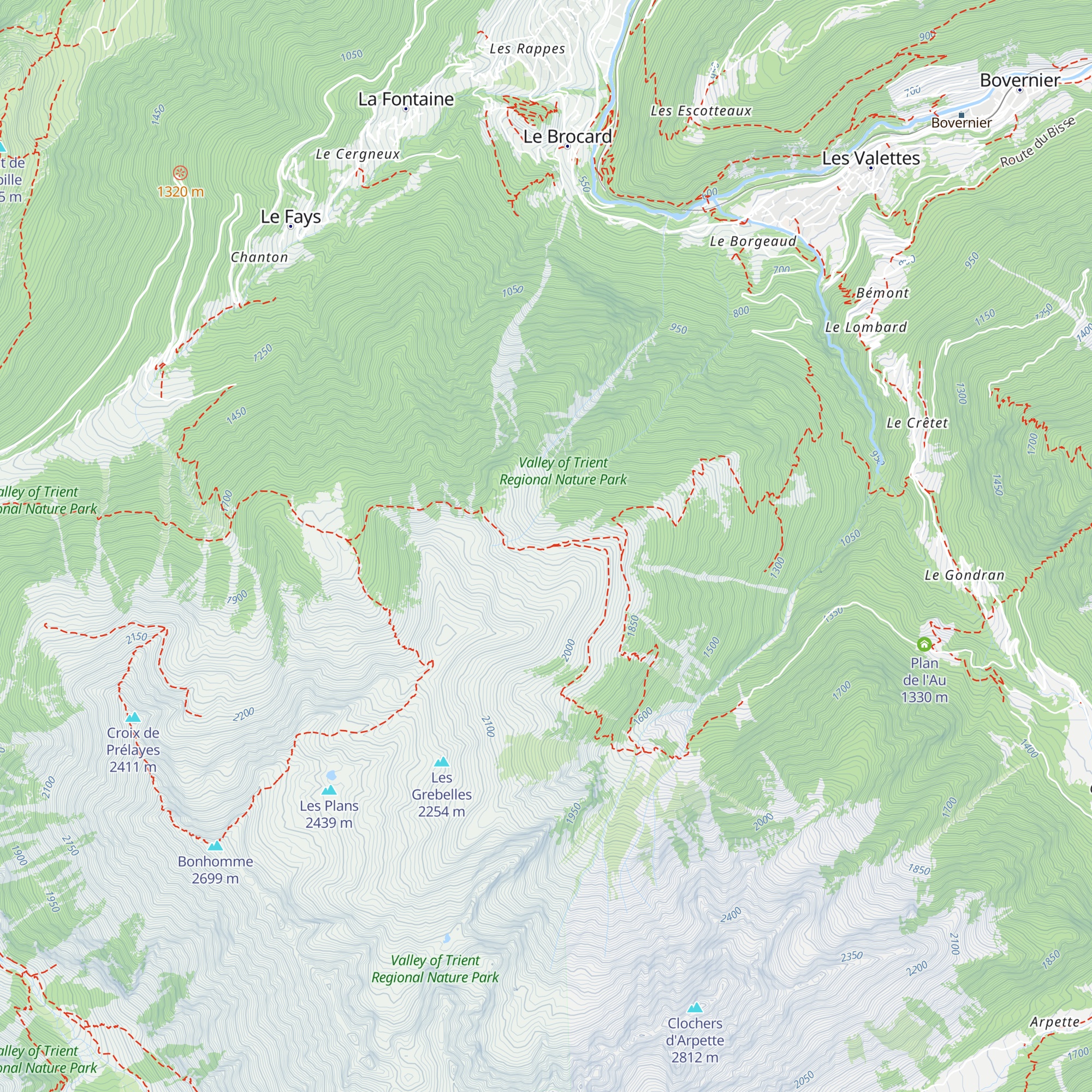 Alpage de Bovine map