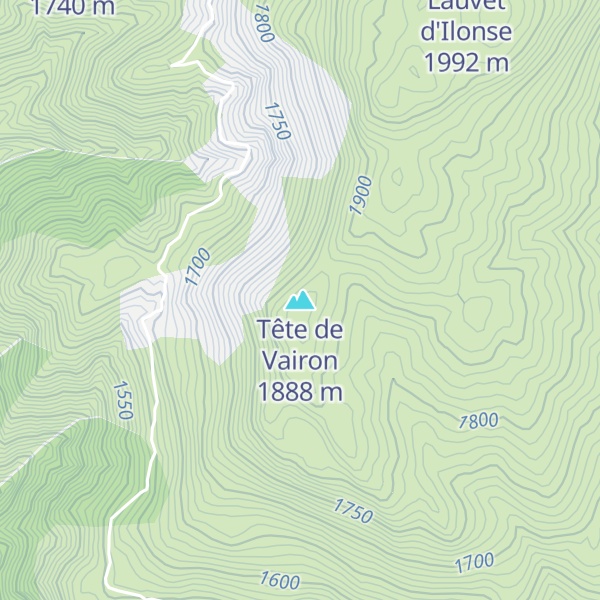 Map of Tête de Vairon