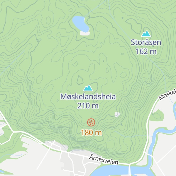 Map of Møskelandsheia