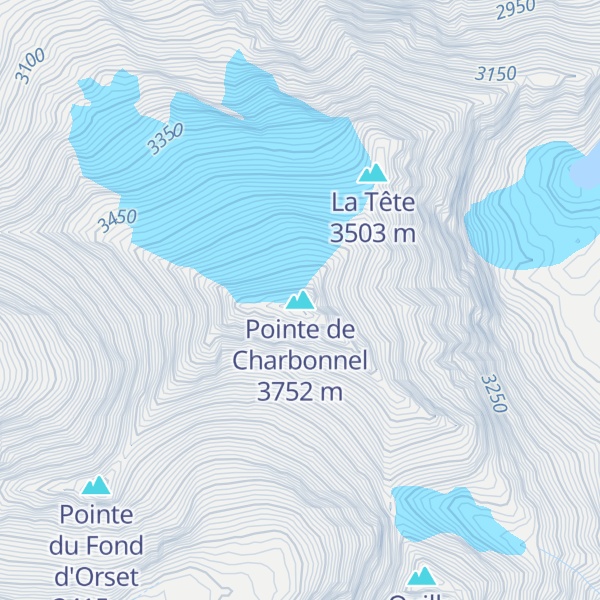 Map of Pointe de Charbonnel
