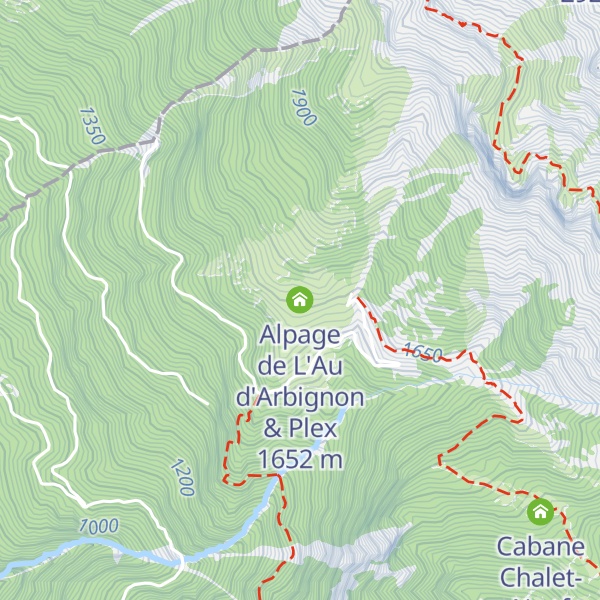 Map of Alpage de L'Au d'Arbignon & Plex