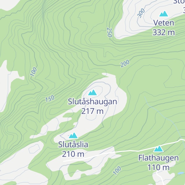 Map of Slutåshaugan