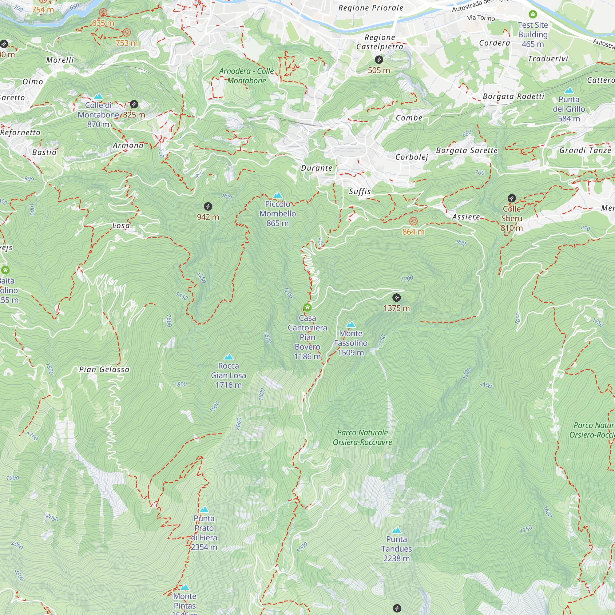 Casa Cantoniera Pian Bovero map