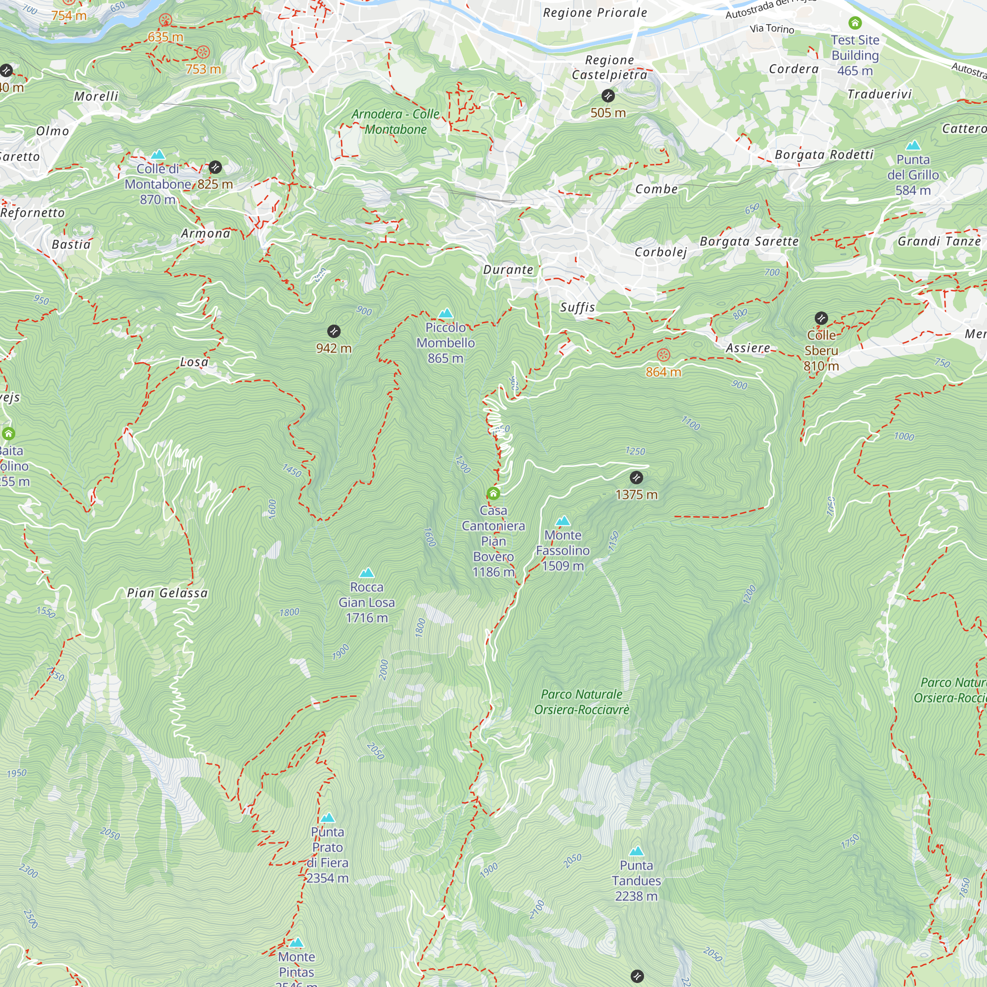 Casa Cantoniera Pian Bovero map