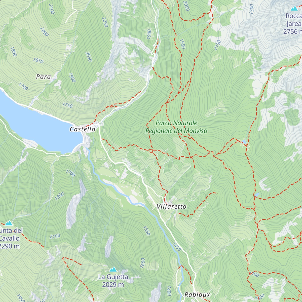 Rifugio Grongios Martre map