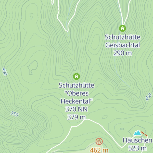 Map of Schutzhütte "Oberes Heckental" 370 NN