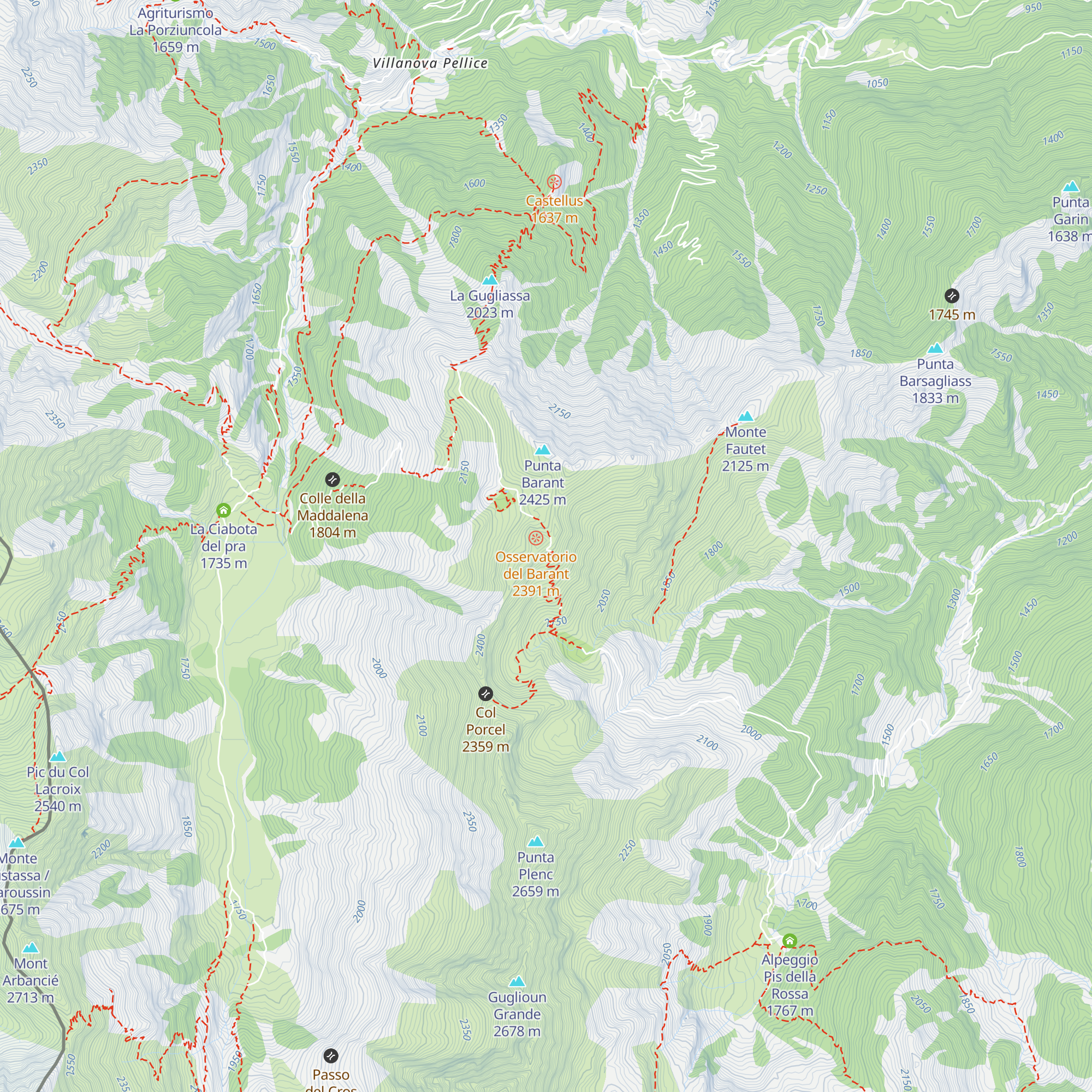 Rifugio Barant map